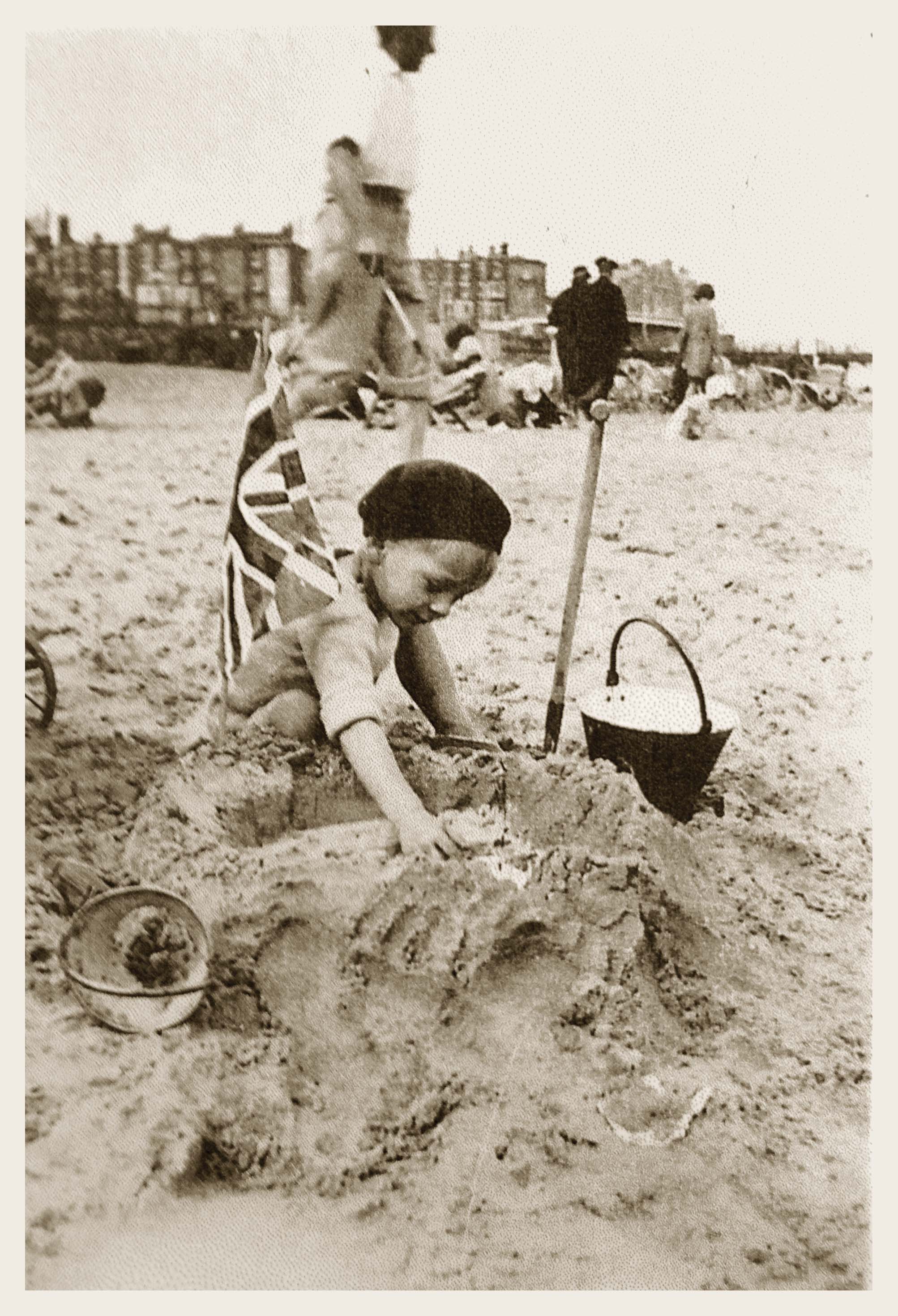 The artist on Margate sands c.1936